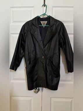 Vintage J. Percy for Marvin Richards Women’s S Black Leather Coat Made in USA